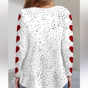 Temu Open Front Rose Heart Long Sleeve Cardigan